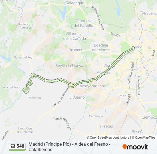 548 bus Mapa de línia