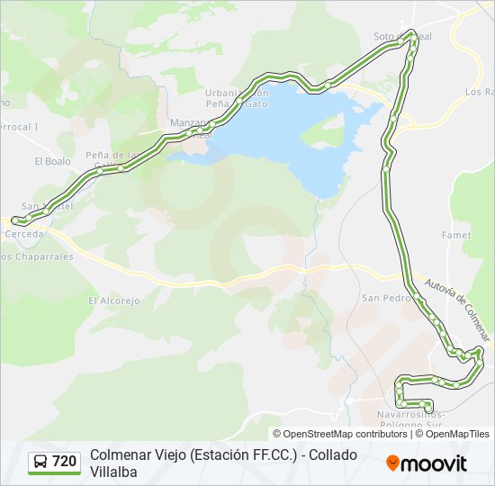 720 bus Mapa de línia