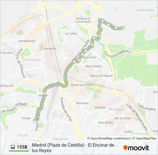 155B Bus Line Map