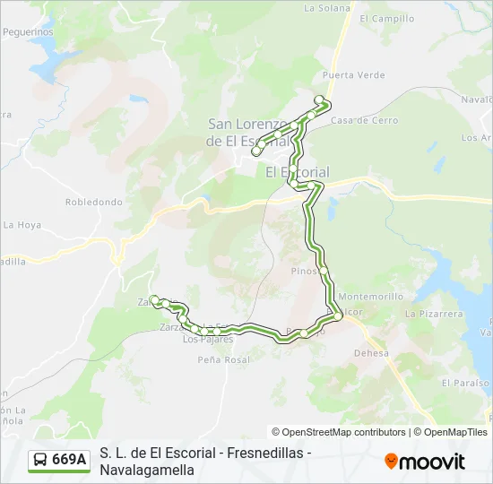 669A Bus Line Map