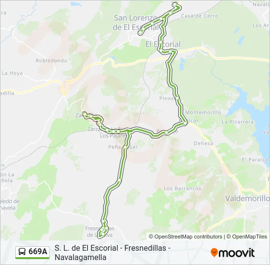 669A Bus Line Map