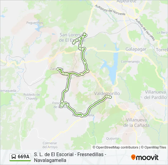 669A Bus Line Map