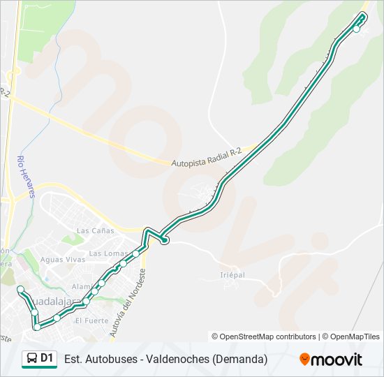 d1 Route: Schedules, Stops & Maps - Est. Autobuses - Valdenoches (Updated)