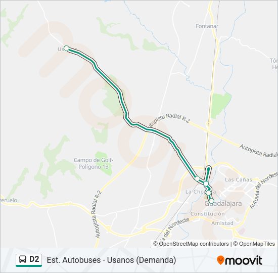 D2 Bus Line Map