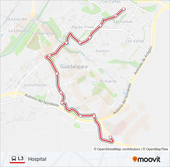 Mapa de L3 de autobús