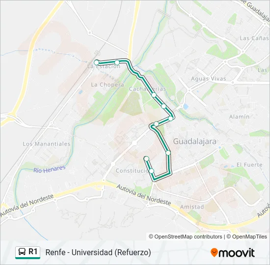 R1 Bus Line Map