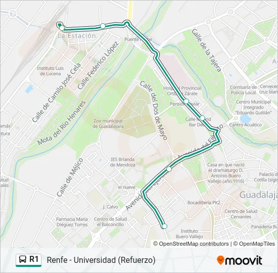 R1 Bus Line Map