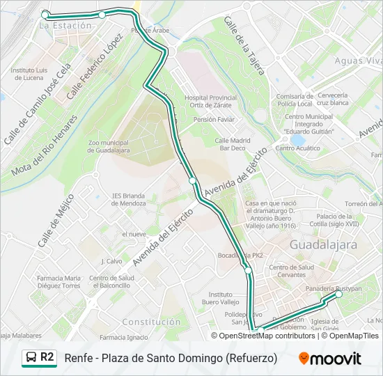 R2 Bus Line Map