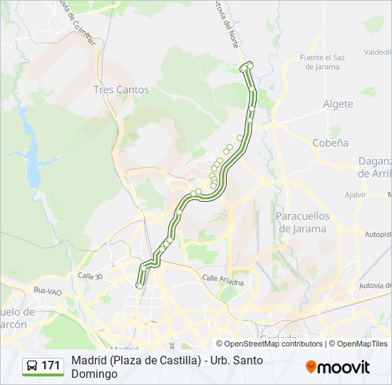 Mapa de 171 de autobús