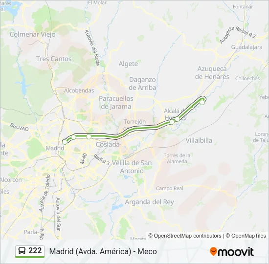 222 Bus Line Map