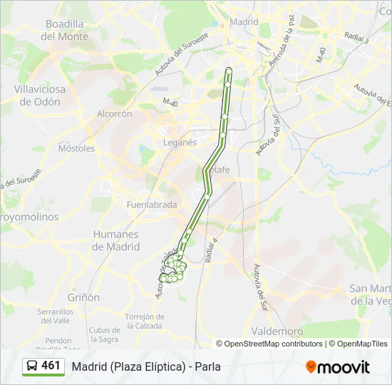 461 Bus Line Map