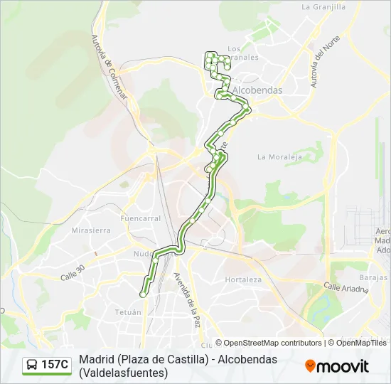 157C Bus Line Map