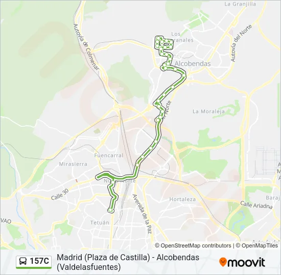 157C Bus Line Map
