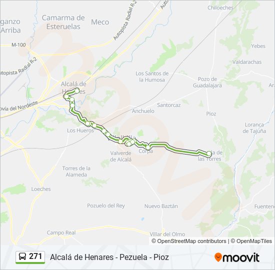 Mapa de 271 de autobús