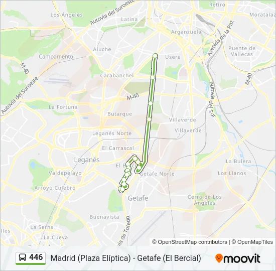446 Bus Line Map