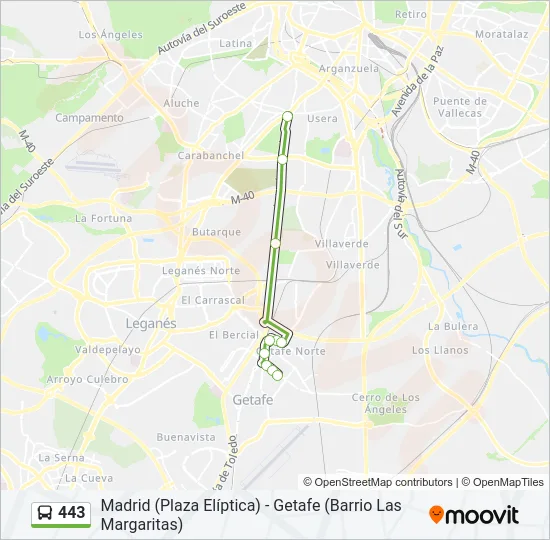 443 Bus Line Map