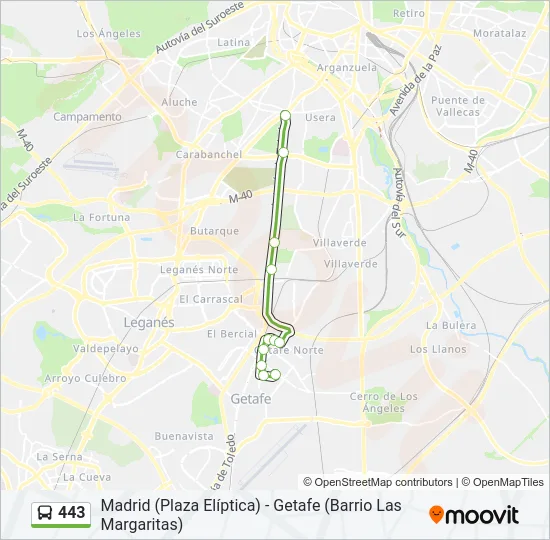 443 Bus Line Map