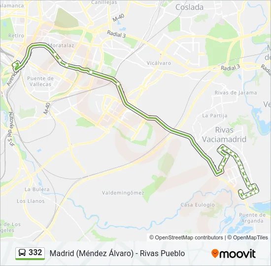 332 Bus Line Map
