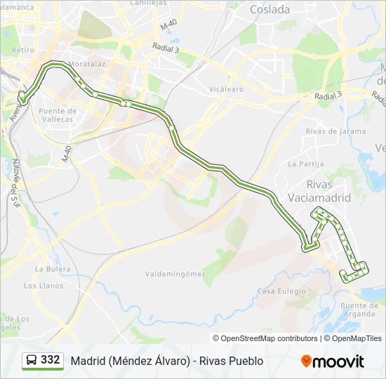332 Bus Line Map