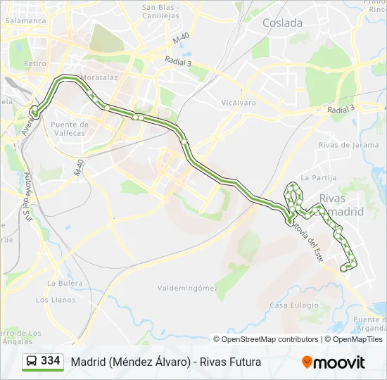 334 Bus Line Map