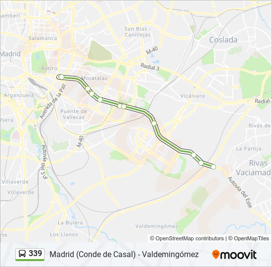 339 bus Mapa de línia