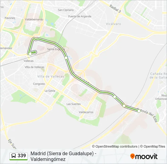 339 Bus Line Map