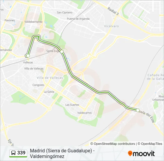339 Bus Line Map