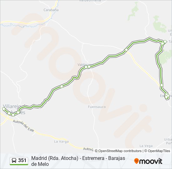 Mapa de 351 de autobús