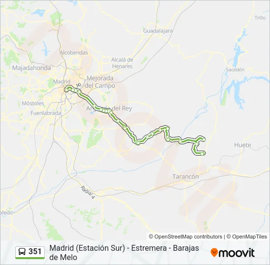 351 Bus Line Map