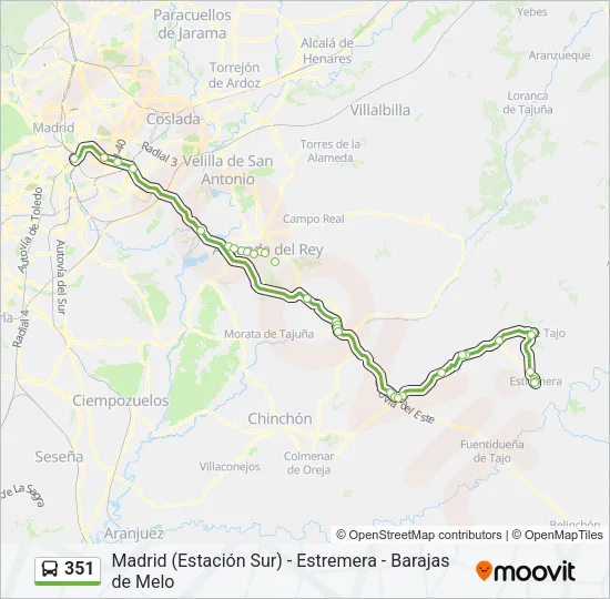 351 Bus Line Map