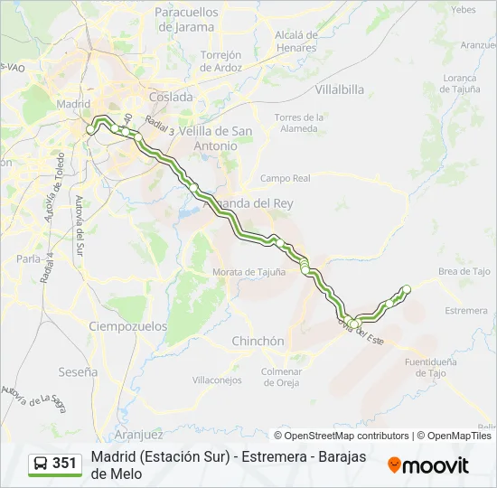351 Bus Line Map