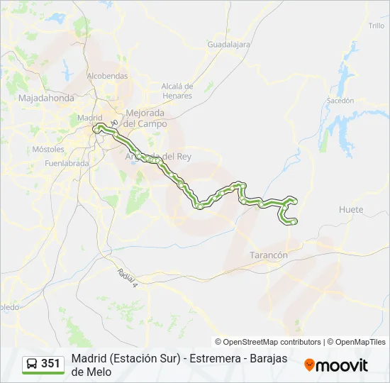 351 Bus Line Map