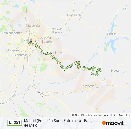 351 Bus Line Map