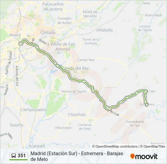 351 Bus Line Map