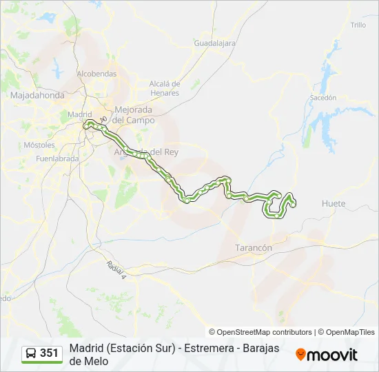 351 Bus Line Map