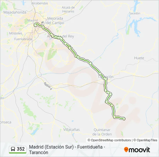 352 Bus Line Map