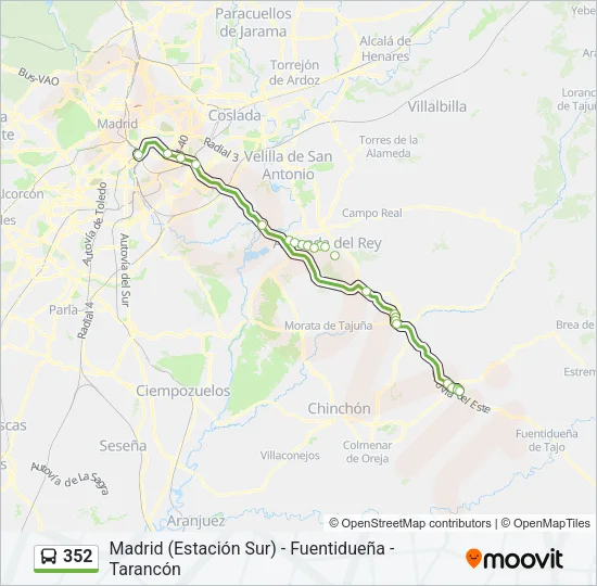 352 Bus Line Map