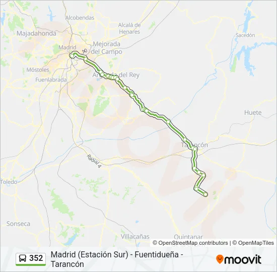352 Bus Line Map