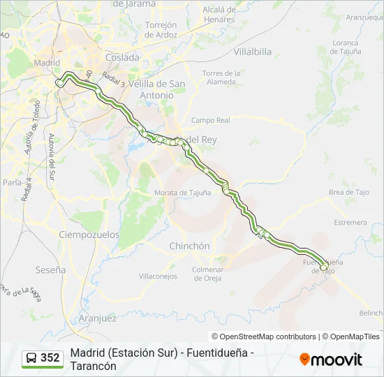 352 Bus Line Map