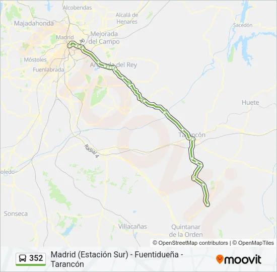 352 Bus Line Map