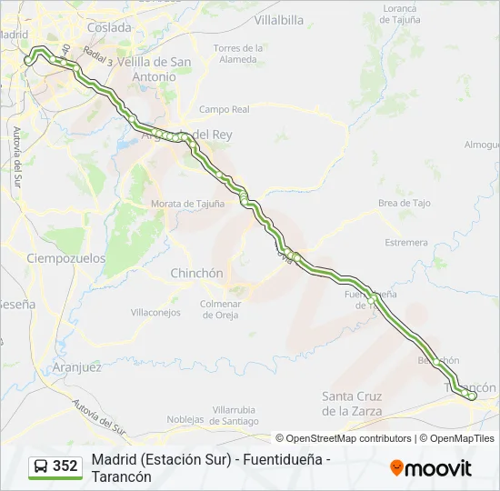 352 Bus Line Map