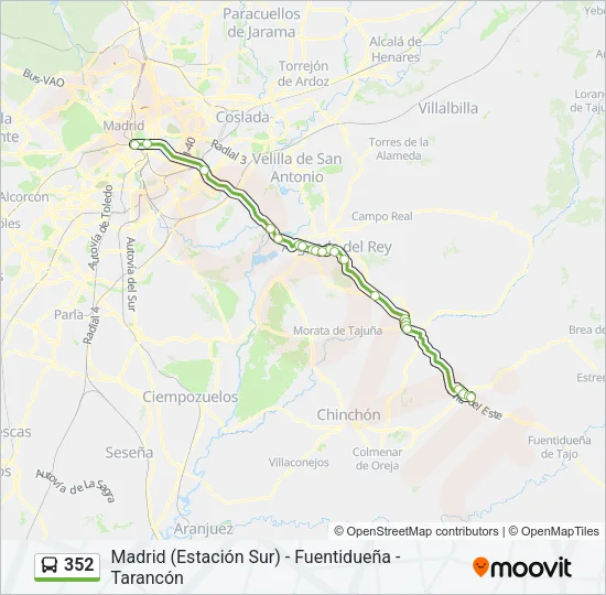 352 Bus Line Map