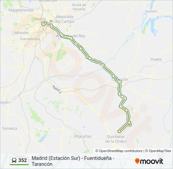 352 Bus Line Map