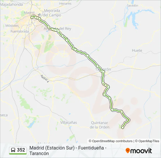 352 Bus Line Map