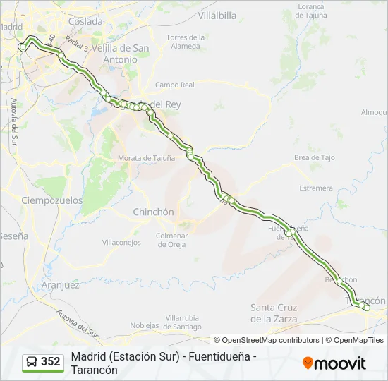 352 Bus Line Map