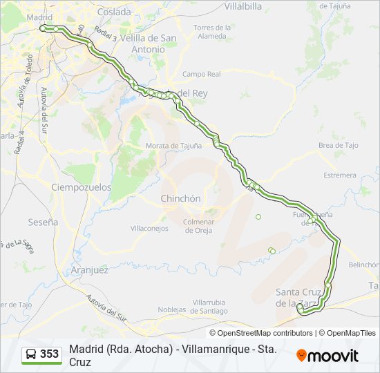 353 bus Line Map