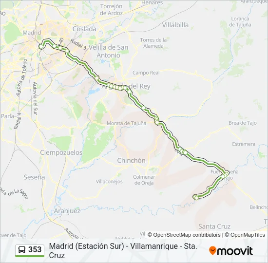 353 Bus Line Map