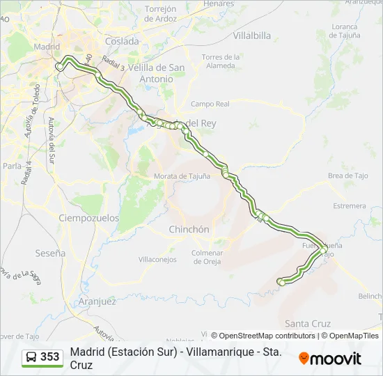 353 Bus Line Map