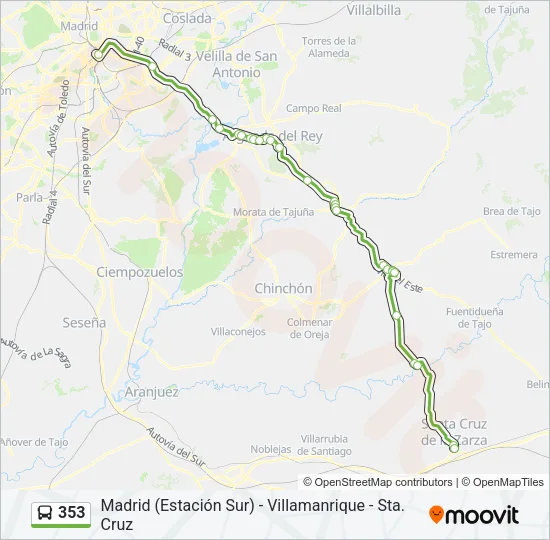 353 Bus Line Map
