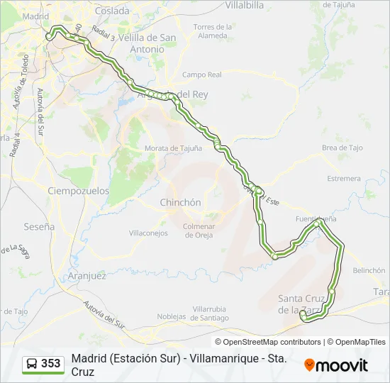 353 Bus Line Map